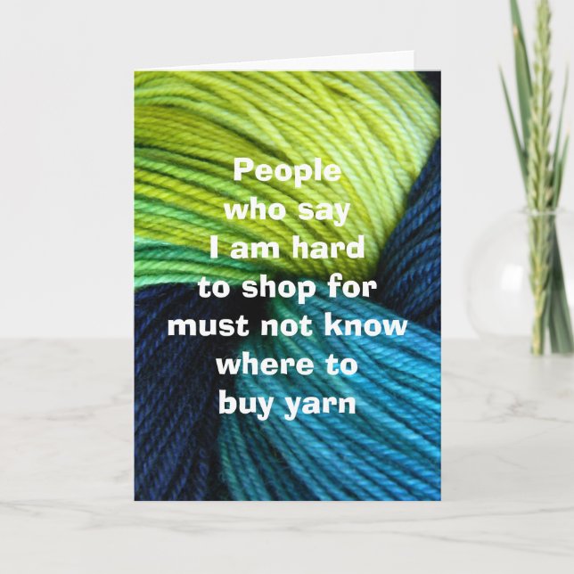 Cartão Yarn shopping, greeting card for knitters (Frente)