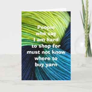 Cartão Yarn shopping, greeting card for knitters