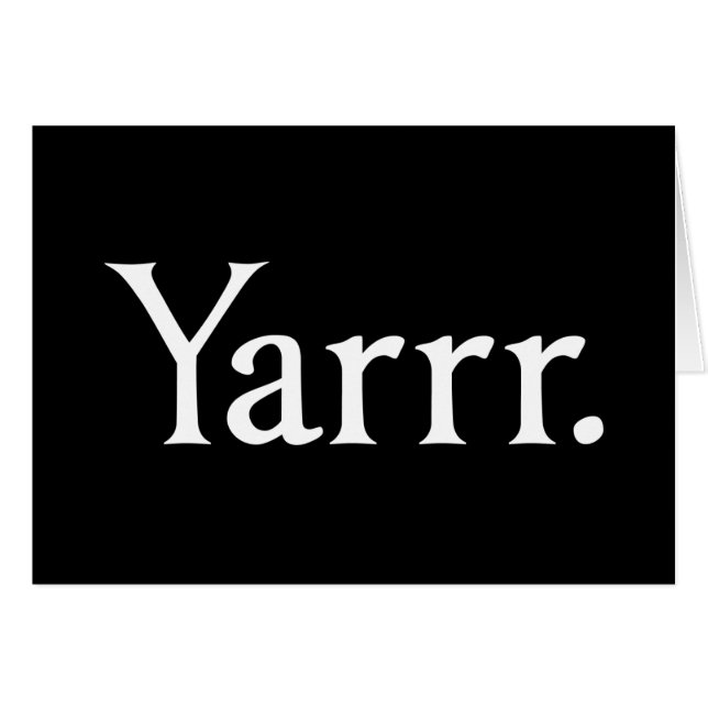 Cartão Yarrr Pirate (Frente Horizontal)