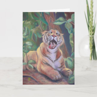 Cartão Yawning Tiger Happy Birday