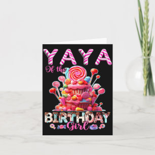 Cartão Yaya da Menina do Aniversário Doce Correspondência
