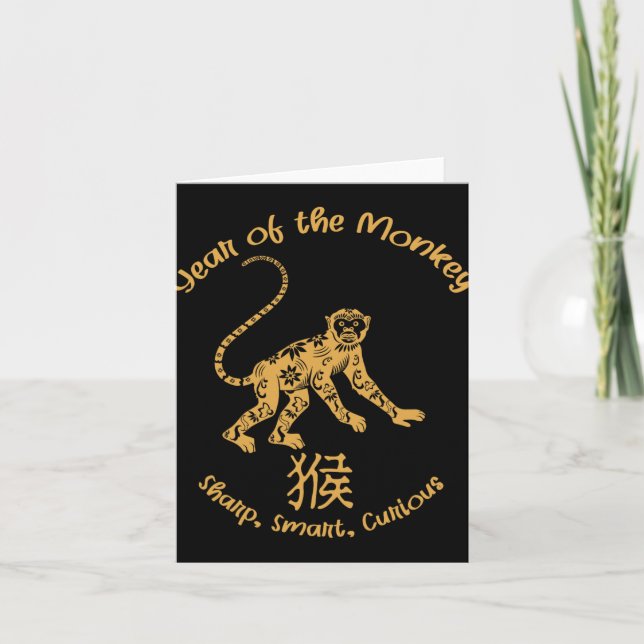 Cartão Year Of Monkey Traits Chinese Zodiac Chinese New Y (Frente)