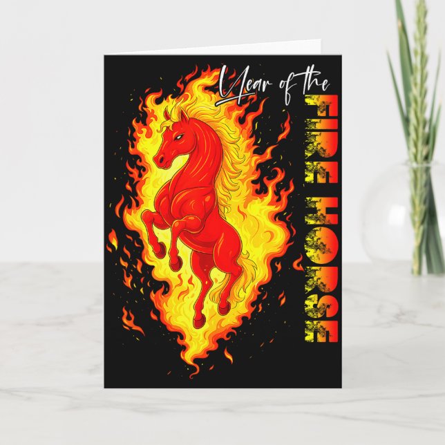 Cartão Year Of The Fire Horse Happy Chinese Lunar New Yea (Frente)
