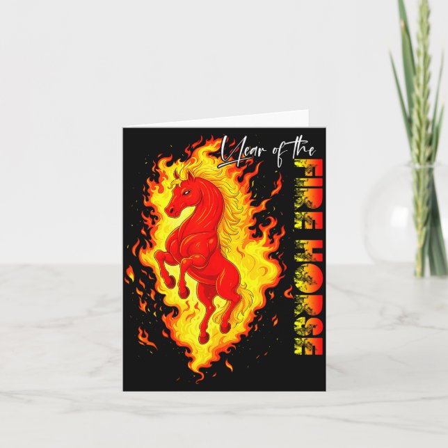 Cartão Year Of The Fire Horse Happy Chinese Lunar New Yea (Frente)