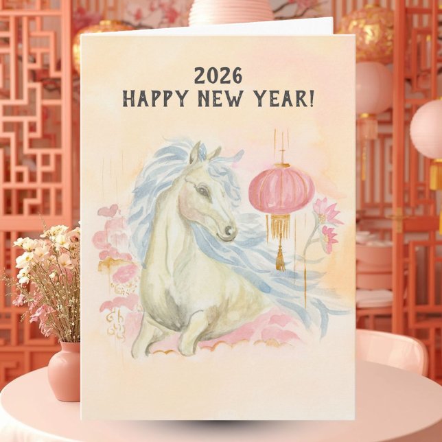 Cartão Year of the Horse 2026 Chinese New Year (Criador carregado)