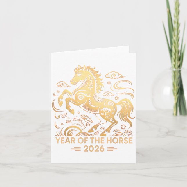 Cartão Year Of The Horse 2026 Chinese Zodiac Culture  (Frente)
