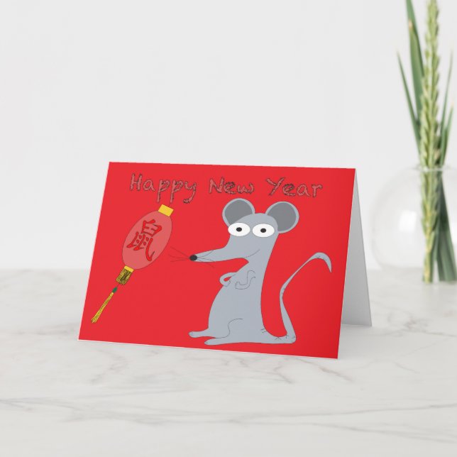 Cartão Year of the Rat Greeting Card (Frente)