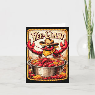Cartão Yee Claw Divertido Vintage Lagostim Cozido Cajun F