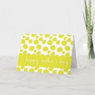 Cartão Yellow Abstract Polka Dots Happy Mother's Day Card