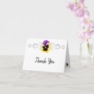 Cartão Yellow and Purple Pansy Thank You Card