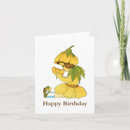 Cartão Yellow Buttercup Child Happy Birthday Note Card