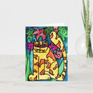 Cartão Yellow Cat • Nick Abrams, Age 8  - card