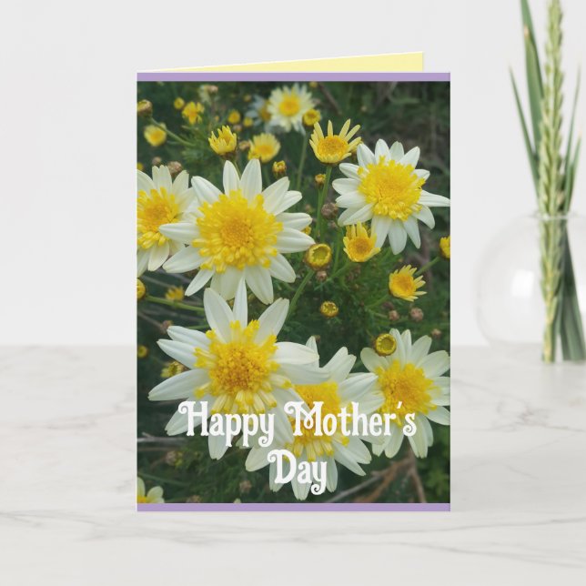 Cartão Yellow Daisy Daisies Floral Mothers Day Card (Frente)