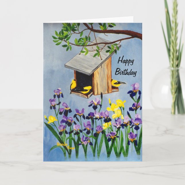 Cartão Yellow Finch Birthday Card (Frente)