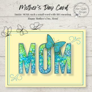 Cartão Yellow Floral Mother’s Day Card with Butterfly 