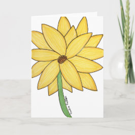 Cartão Yellow Flower- Blank Folded Greeting Card