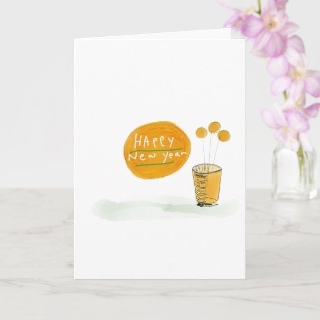 Cartão yellow　flower　new year (Orquídea)