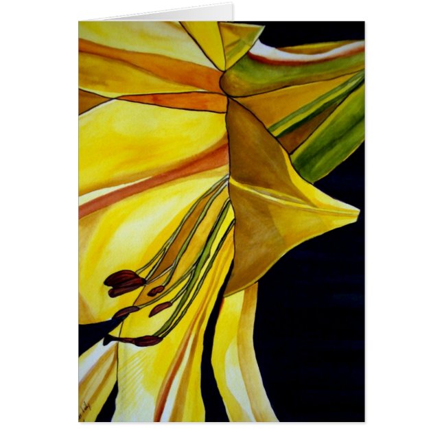 Cartão Yellow golden spledor lily flower (Frente)