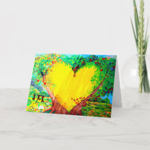 Cartão yellow heart greeting card