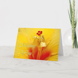 Cartão Yellow Hibiscus Miss You