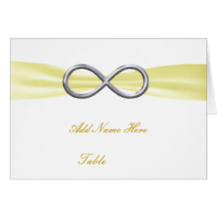 Cartão Yellow Infinity Wedding Table Place Card