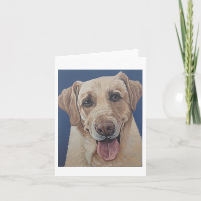 Cartão Yellow Lab Blank Inside Note Card (Frente)