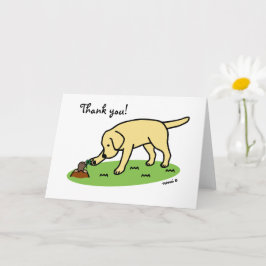 Cartão Yellow Labrador Friendly Thank You Card