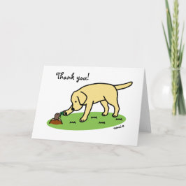 Cartão Yellow Labrador Friendly Thank You Card
