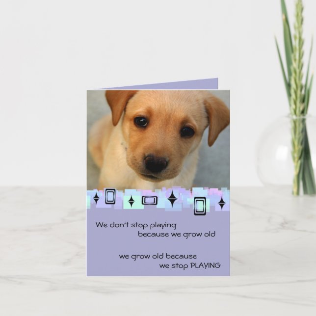 Cartão Yellow Labrador Retriever Puppy Birthday Greetings (Frente)