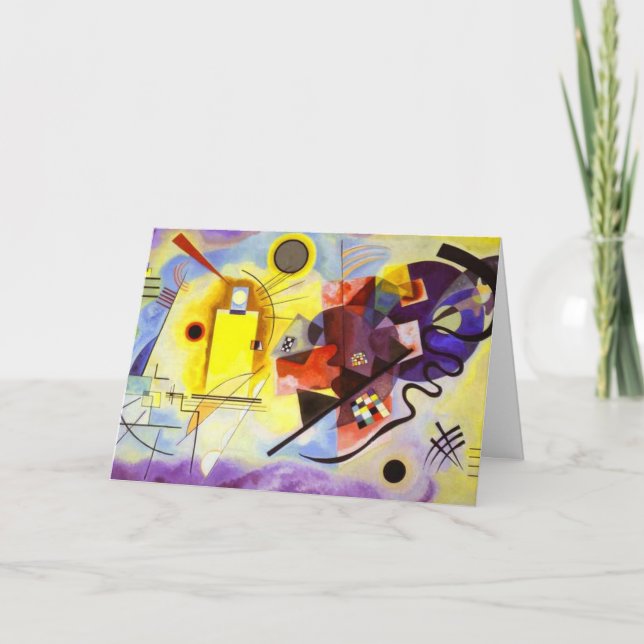 Cartão Yellow Red Blue Kandinsky Abstract Painting (Frente)