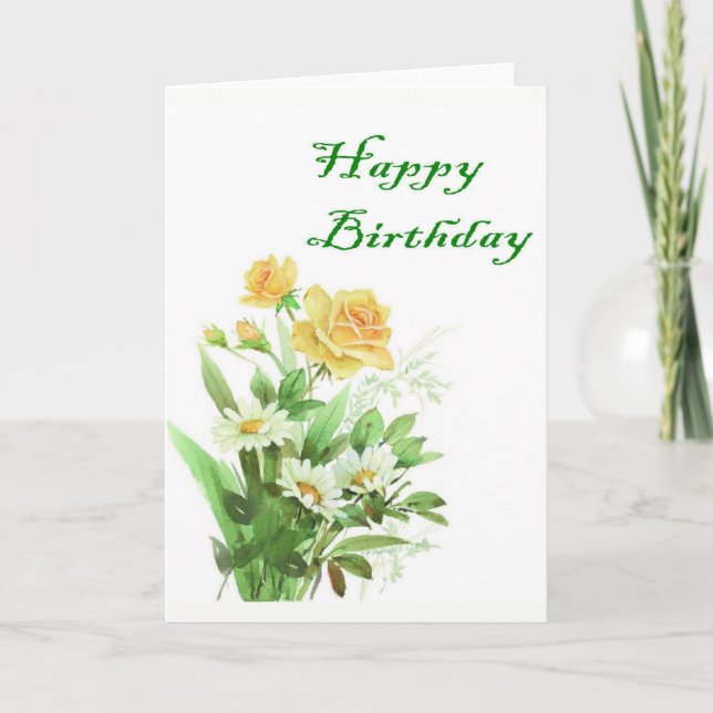 Cartão Yellow Rose Birthday card (Frente)