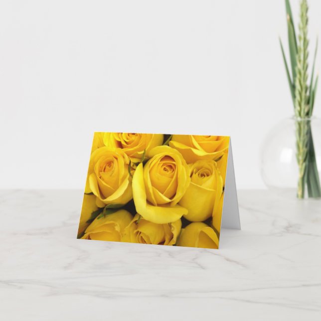 Cartão Yellow rose card happy birthday (Frente)