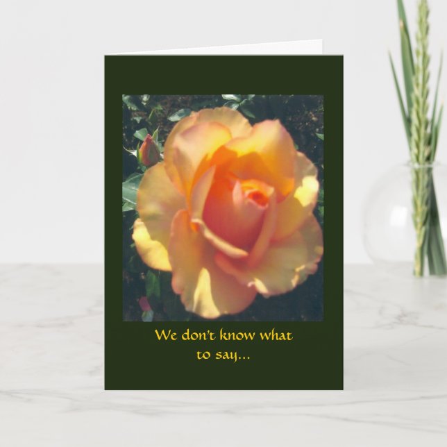 Cartão Yellow Rose heartfelt sympathy card (Frente)