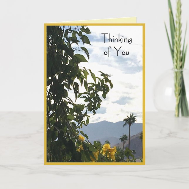 Cartão Yellow Roses Desert Scene-Thinking of You-Plain (Frente)