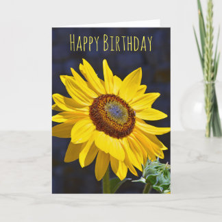 Cartão Yellow sunflower birthday