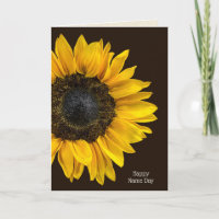 yellow sunflower on dark brown for Name Day