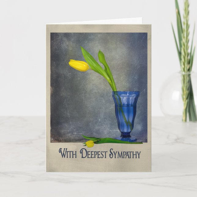 Cartão yellow tulip in blue glass sympathy (Frente)