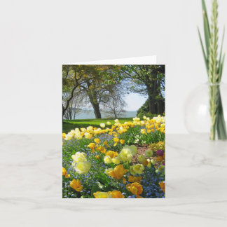 Cartão Yellow Tulips & Forget-me-nots Note Card