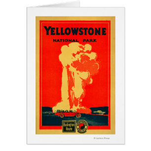 Cartão Yellowstone, Antiga Poster de Publicidade Fiel