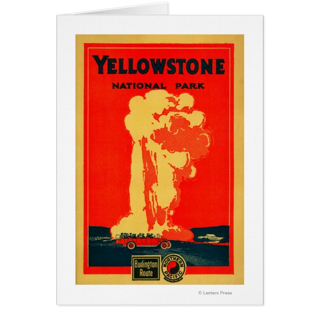 Cartão Yellowstone, Antiga Poster de Publicidade Fiel (Frente)