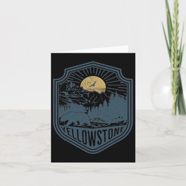 Cartão Yellowstone National Park Bear Nature Saindo Outdo (Frente)