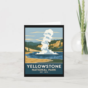 Cartão Yellowstone National Park Vintage Camping Hike M