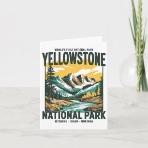 Cartão Yellowstone National Park Vintage Hiking