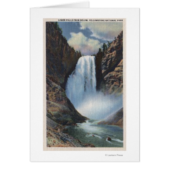 Cartão Yellowstone, WYLower cai abaixo da vista (Frente)
