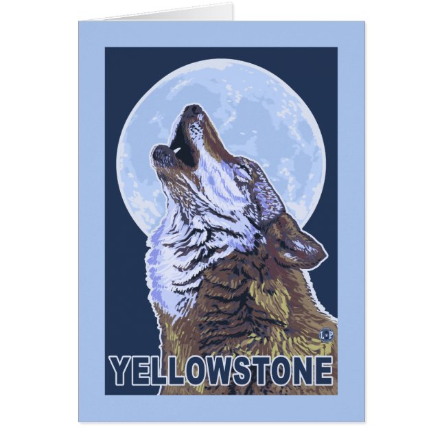 Cartão YellowstoneHowling Wolf (Frente)