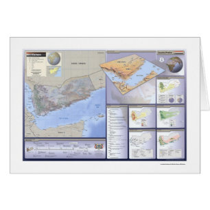 Cartão Yemen detalhou o mapa - 2002