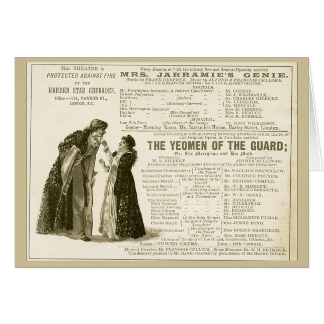 Cartão Yeomen do molde da guarda (Frente Horizontal)