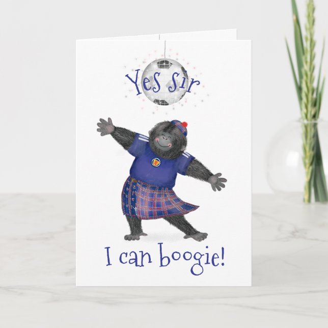 Cartão Yes sir, I can boogie gorilla football card (Frente)