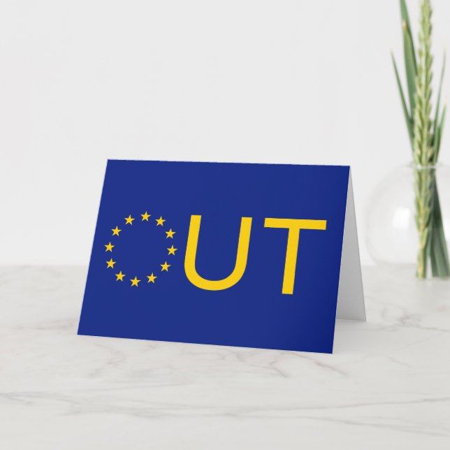 Cartão YES TO BREXIT, UK "OUT" of European Union logo: (Frente)