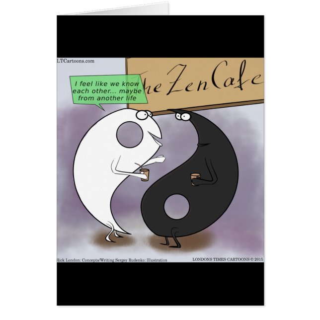 Cartão Yin Meets Yang Zen Funny (Frente)